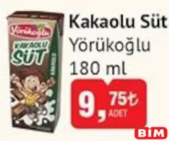 YÖRÜKOĞLU KAKAOLU SÜT 180 ML fiyat ve kampanya bilgisi